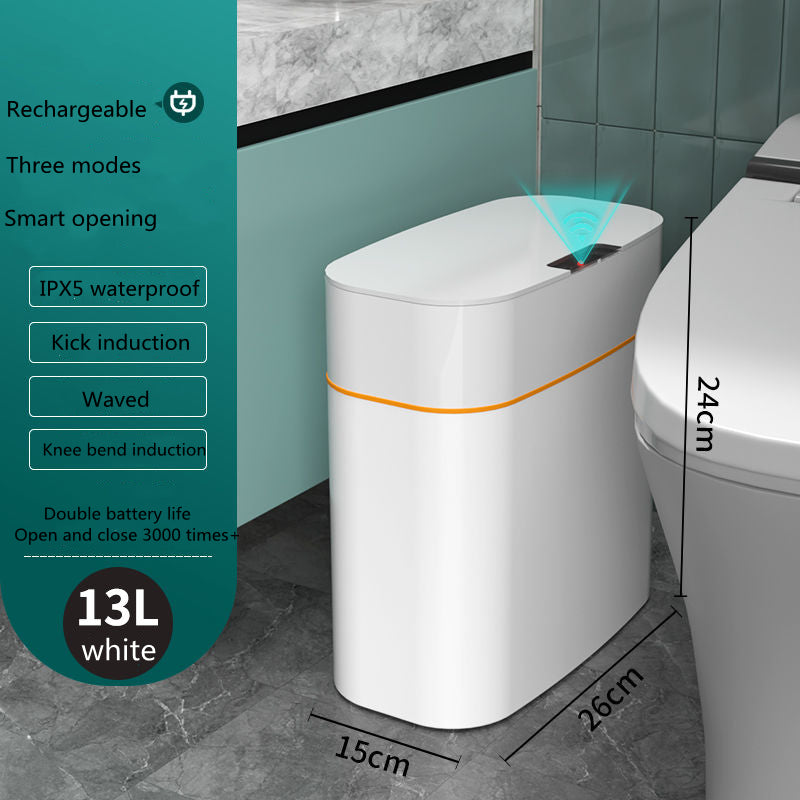 Smart Motion Sensor Trash Can – Touchless, Waterproof, and UV-Sterilized for Kitchens, Bedrooms, and Living Spaces