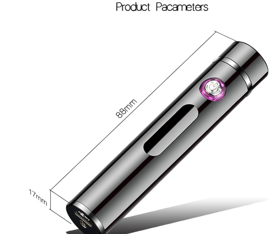 Windproof USB Rechargeable Electric Metal Lighter - Dual Arc