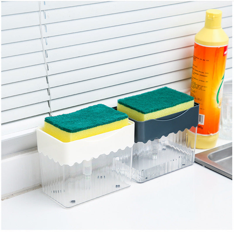 Efficient 2-in-1 Kitchen Soap Dispenser and Sponge Holder - Space-Saving, Easy-Dispense Design for Home and Office