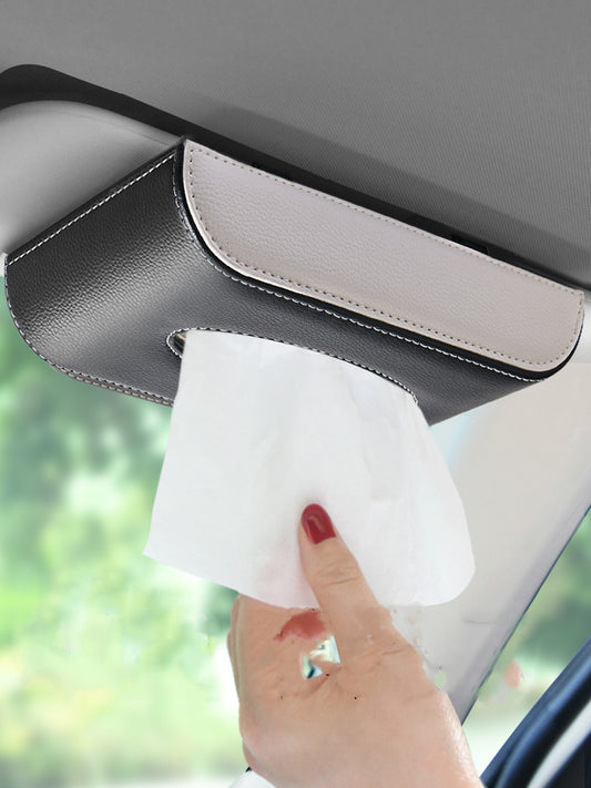 Luxurious Leather Car Tissue Holder 