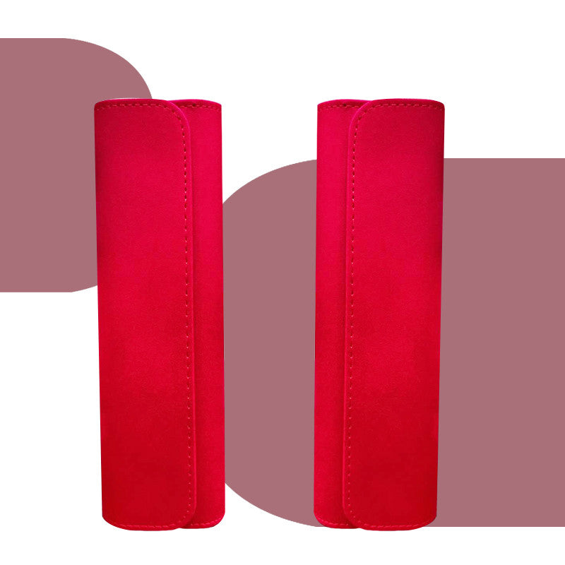 Two red electric toothbrush travel bags are shown side by side for a color variant comparison.