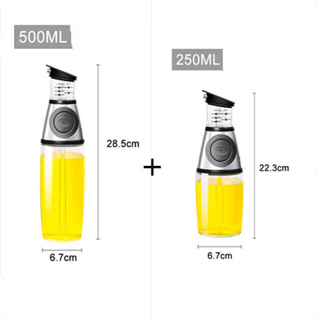 500ml Precision Glass Oil Dispenser - Kitchen Measurement Bottle for Oils and Soy Sauce