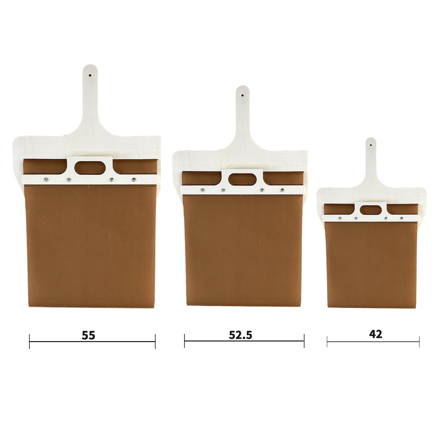 Three-Sized Pizza Paddle Set: Displayed are three pizza paddles, varying in size to cater to all baking needs. They are ideal for transferring pizzas, showcasing their versatility in accommodating different-sized baked delights.