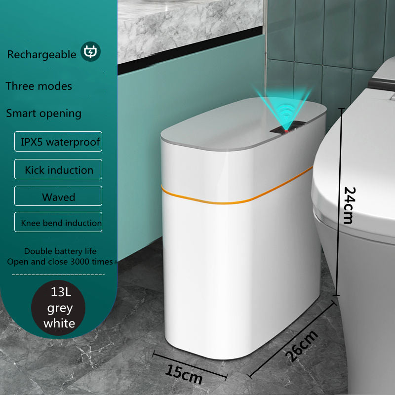 Smart Motion Sensor Trash Can – Touchless, Waterproof, and UV-Sterilized for Kitchens, Bedrooms, and Living Spaces