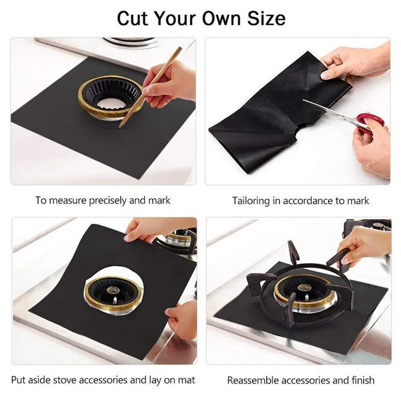 u can cut your own size of Premium 4PC Stove Protector Cover - Non-Stick, Heat-Resistant Gas Stove Liners