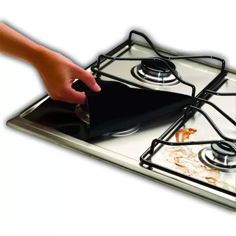 Premium 4PC Stove Protector Cover - Non-Stick, Heat-Resistant Gas Stove Liners