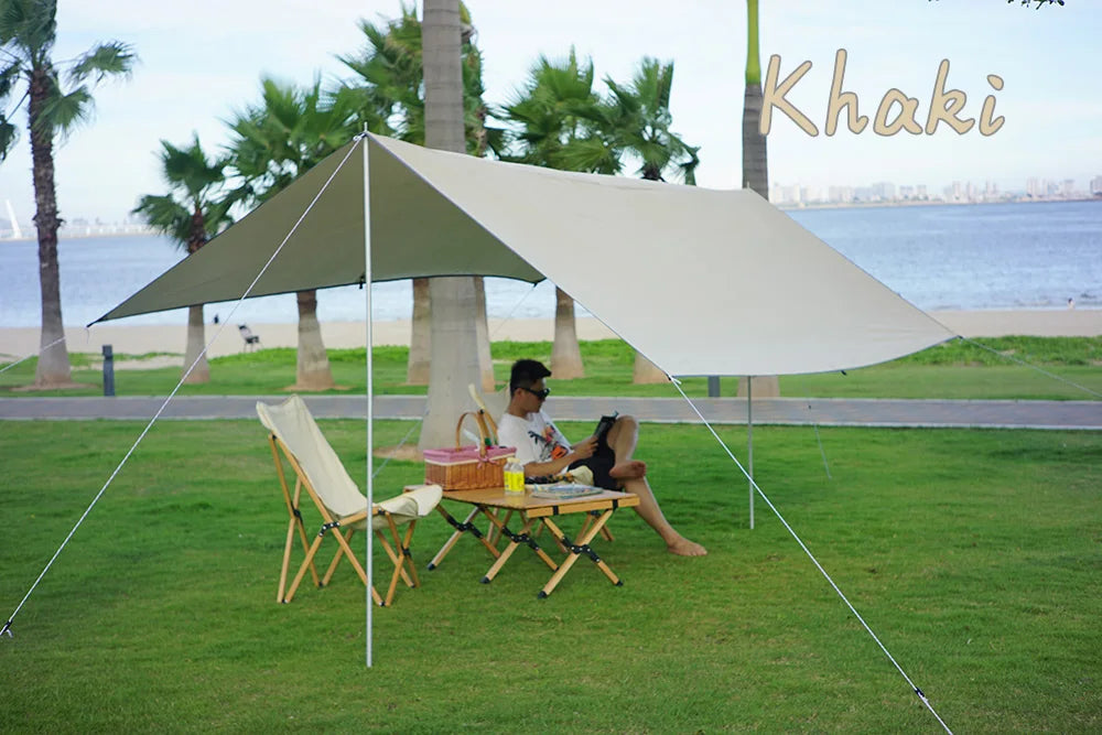 Versatile Waterproof Tarp Tent: Ultralight Sunshade Canopy for Outdoor Camping, Garden, and Beach – Ideal Shelter from Sun and Rain