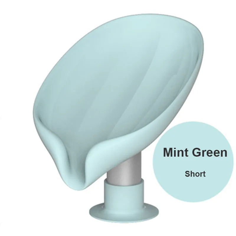 Leaf-Shaped Suction Soap Holder | Elegant Drain Design Bathroom Accessory