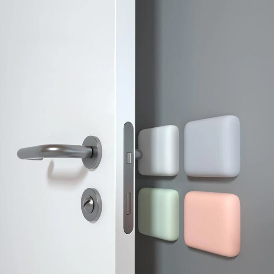 Multi-Color Silicone Door Handle Bumpers - Self-Adhesive, Shock-Absorbent Wall Protectors for Home Improvement