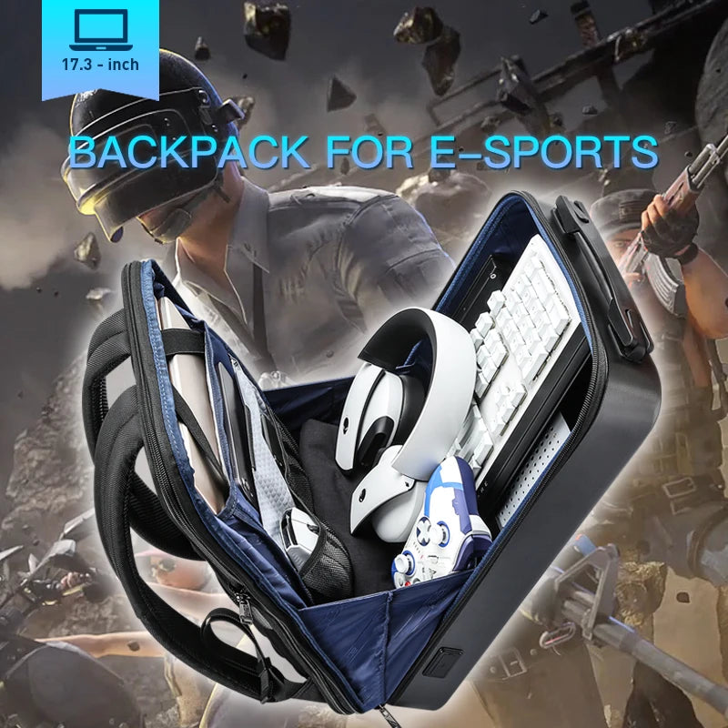 E-Sports Laptop Backpack - Ultimate Anti-Theft, Waterproof, USB Charging Business Travel Backpack for 17.3" Laptops - Ideal for Gamers and Professionals