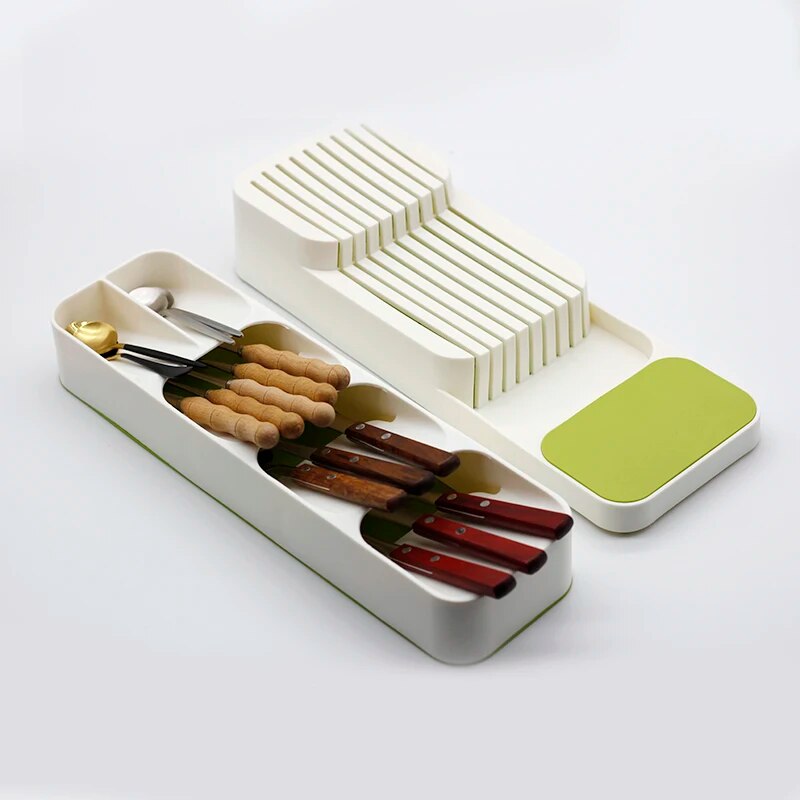 Premium Eco-Friendly Cutlery Storage Tray & Knife Block Organizer for Modern Kitchen Efficiency