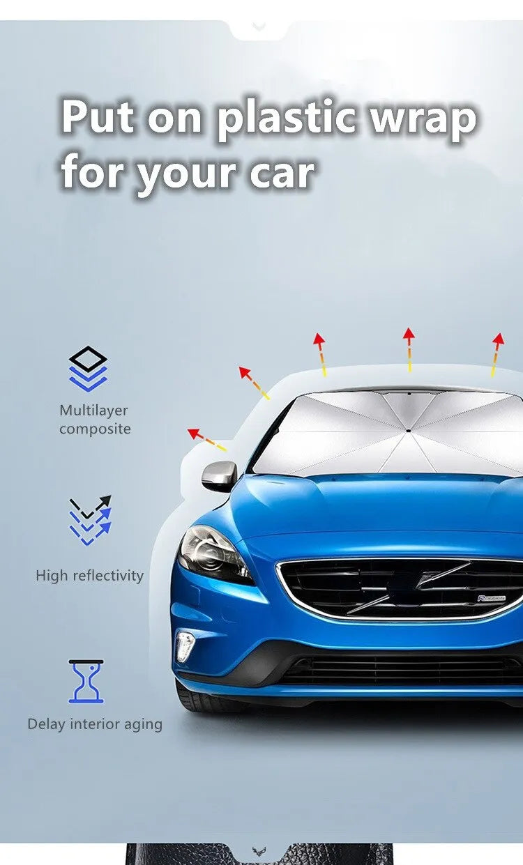 Ultra-Protective Car Sun Shade Parasol - UV Shielding, Easy-Fit Windshield Protector