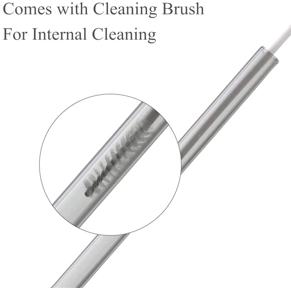 glass straws come with cleaning brush for inner cleaning
