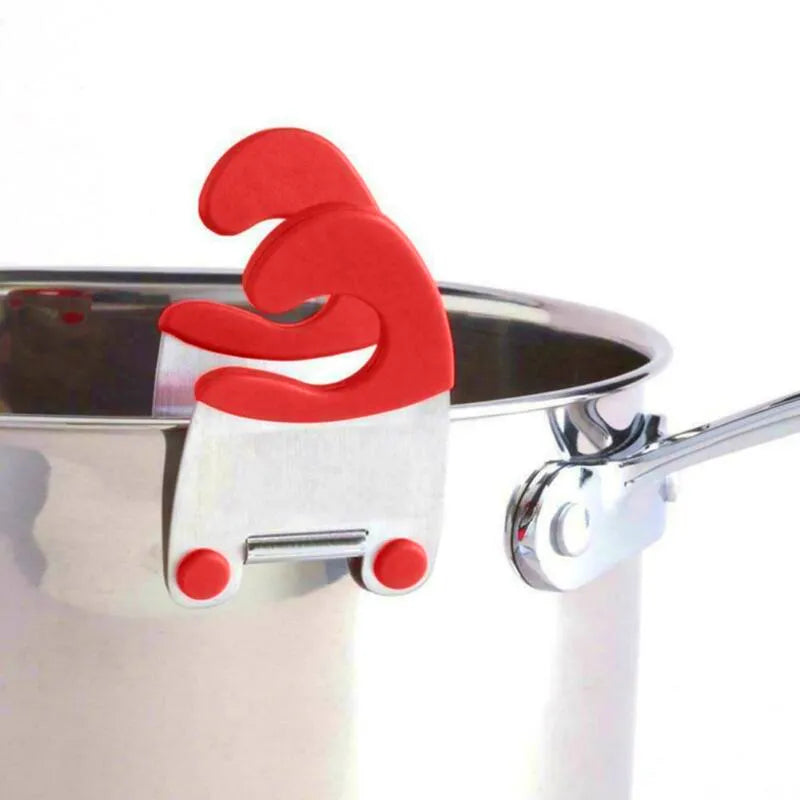 Multi-Functional Stainless Steel Pot Side Clips - Anti-Scalding Spoon Holder & Kitchen Gadget