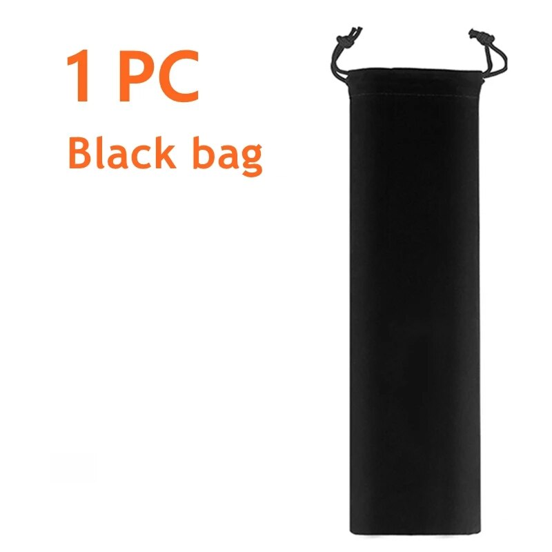 a cotton black bag for glass straws