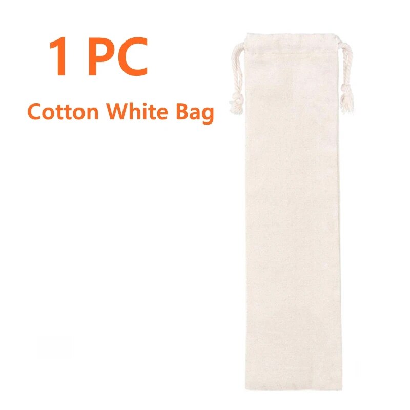 a cotton white bag for glass straws