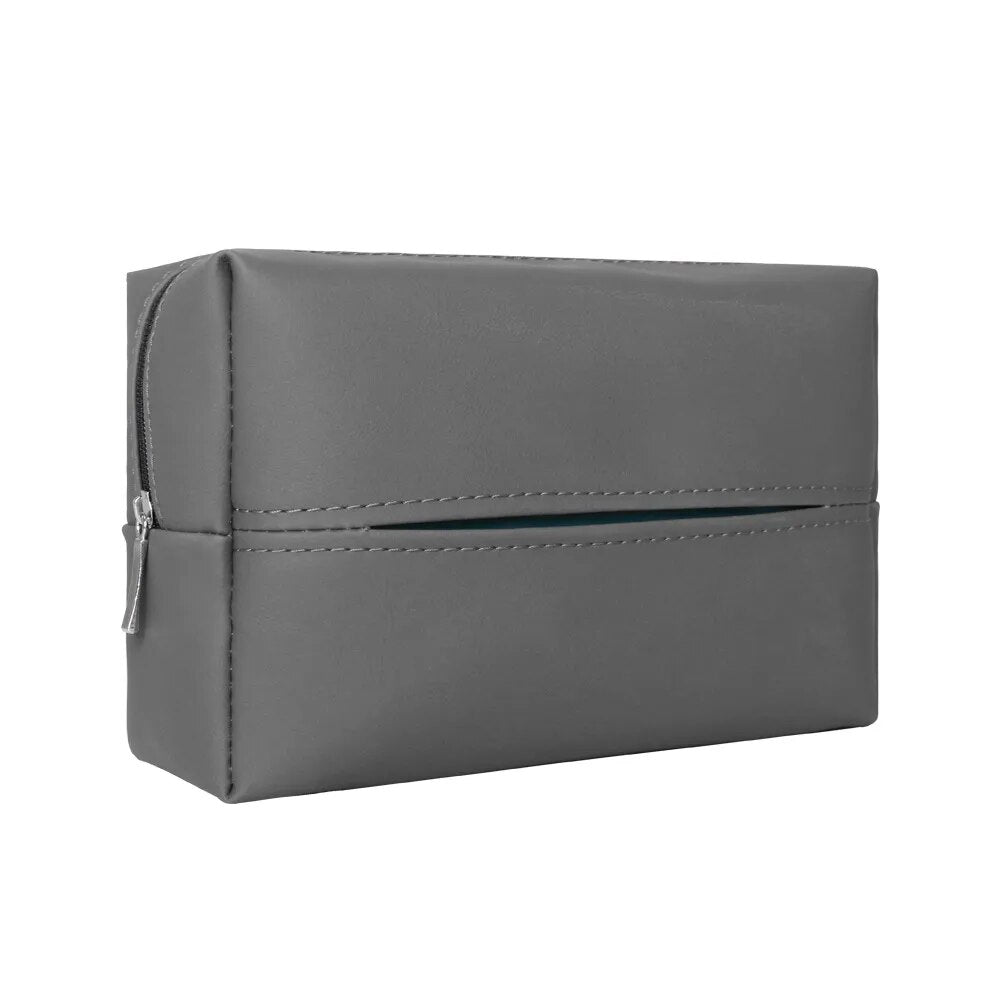  gray Nappa leather car tissue box holder