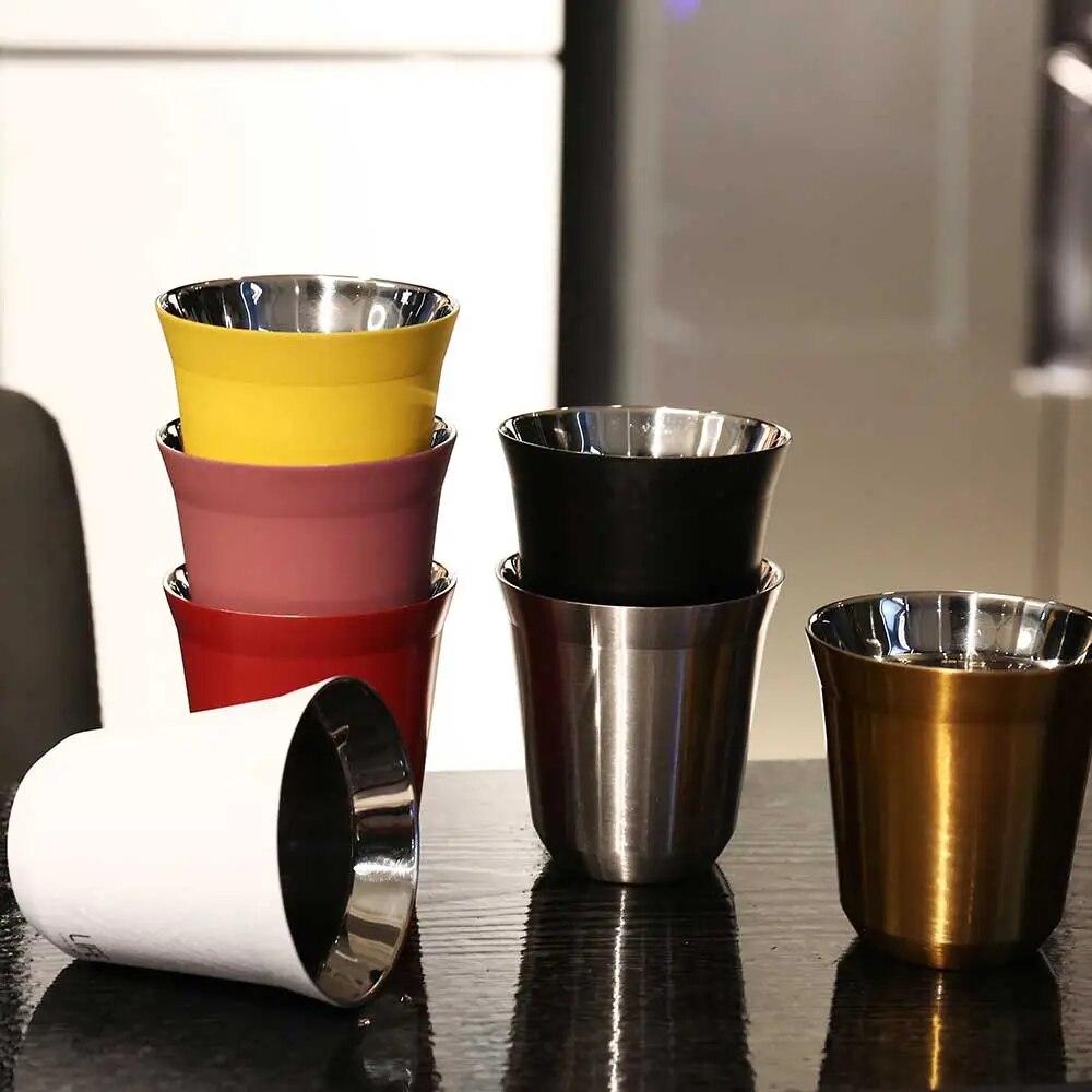 160ml Stainless Steel Espresso Cups - Elegant & Heat-Resistant