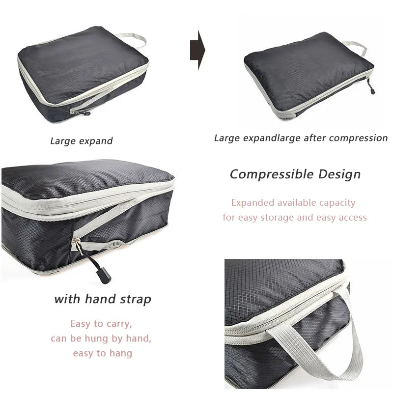 Ultimate Travel Companion: Waterproof Nylon Packing Cubes - Space-Saving, Durable & Stylish