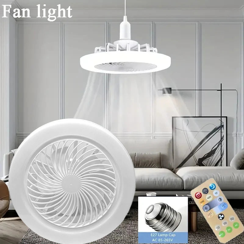 LED Ceiling Fan Light Bulbs: This image shows the LED ceiling fan light installed in a living room. The light fixture is semi flush mount, offering ample illumination and cooling, ideal for comfortable and stylish living spaces.