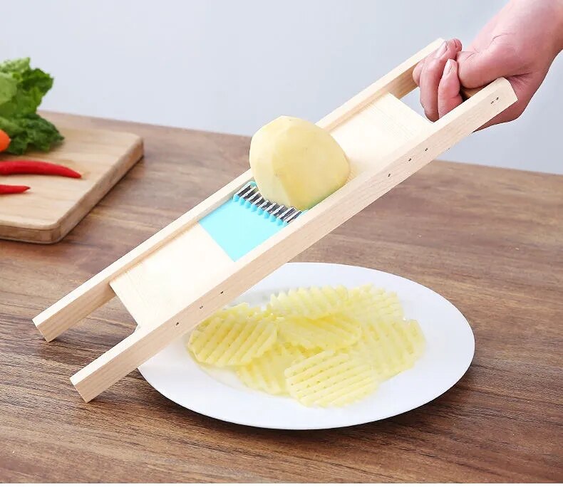 Premium Aluminum Alloy Potato Slicer - Efficient Grid Cutter & Wave Knife for Perfect Fries and Vegetable Garnishes