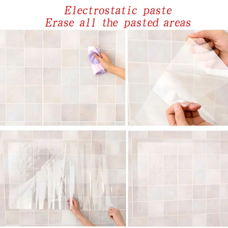 Durable Heat-Resistant Clear Kitchen Wall Sticker: Oil-Proof, Waterproof, Self-Adhesive Film for Easy Home Decoration