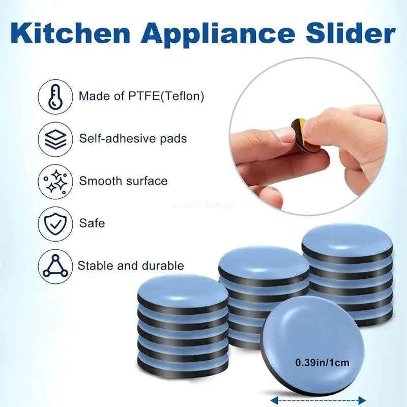20pc PTFE Kitchen Appliance Sliders – Effortless Mobility for Your Culinary Essentials