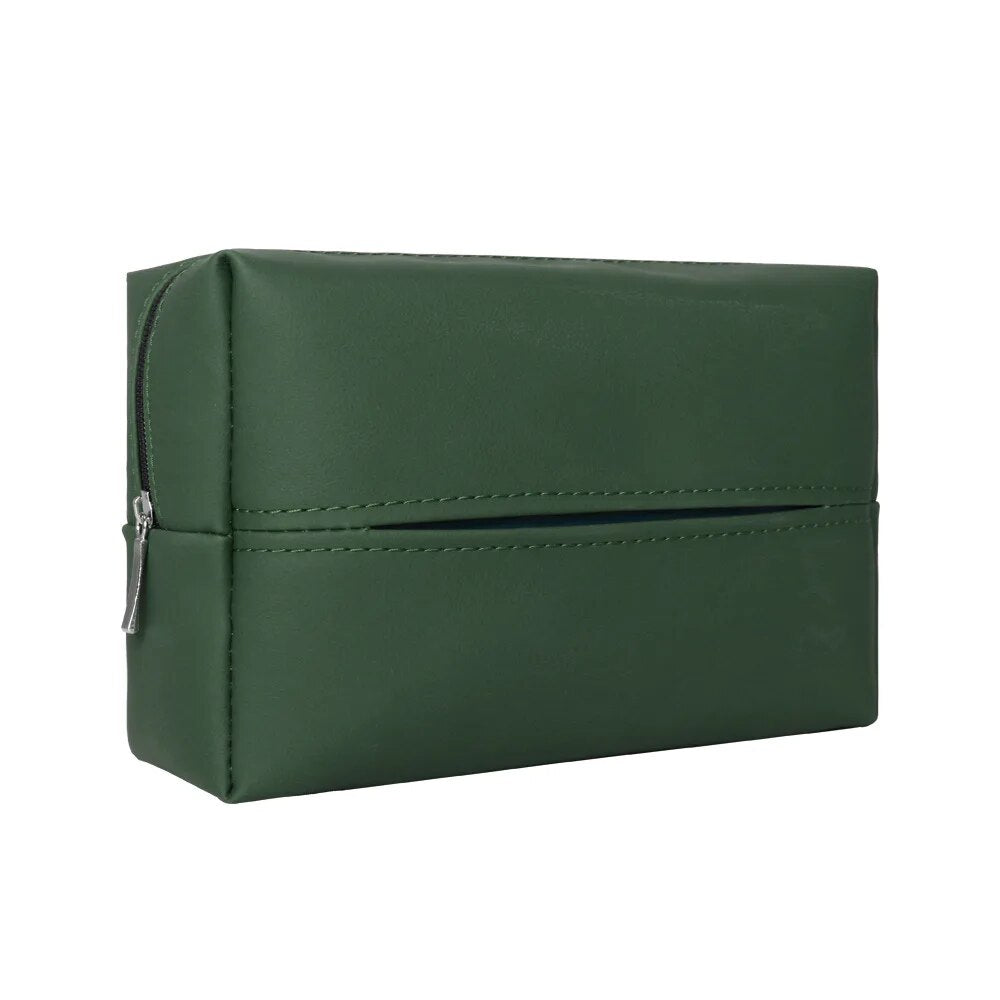  green Nappa leather car tissue box holder