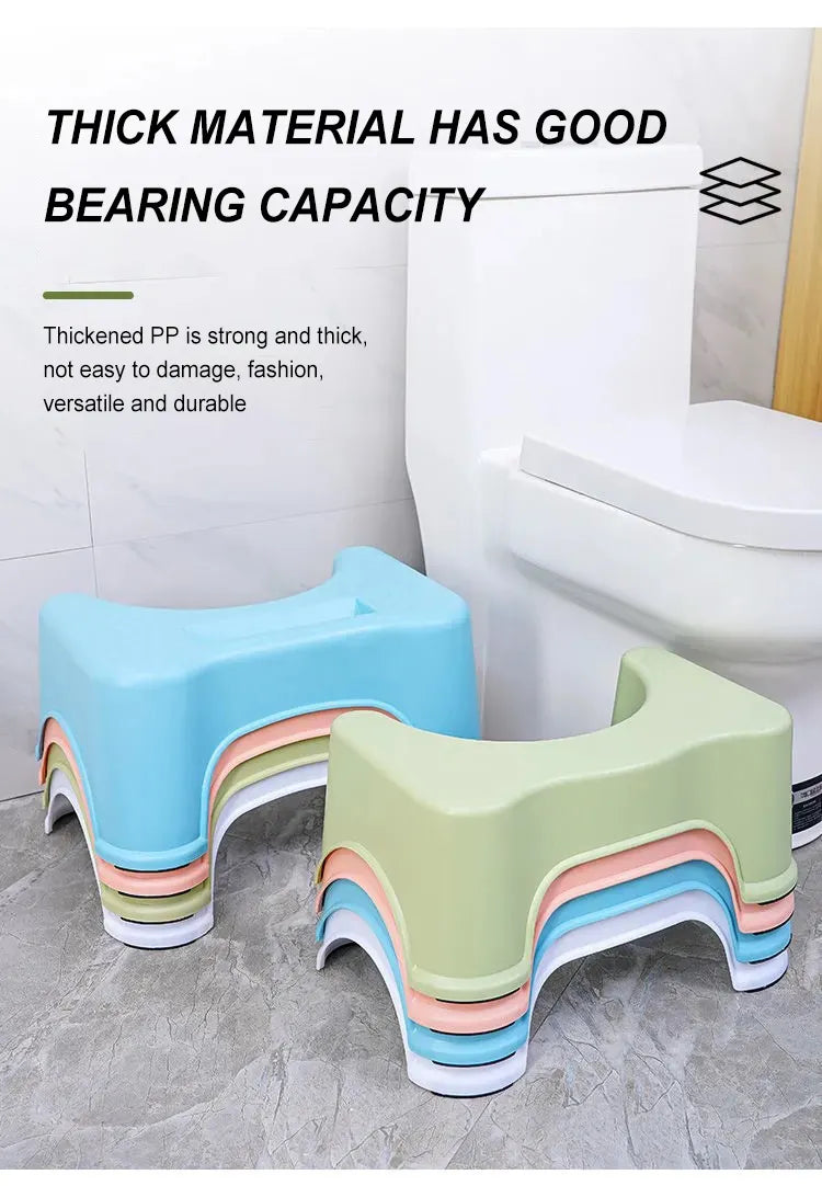 Versatile Ergonomic Bathroom Toilet Step Stool for Adults, Children & Pregnant Women - Space-Saving, Multi-Color Footstool for Health & Comfort