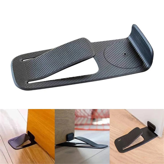 black Wedge Door Stopper: Secure & Colorful Safety Protector and iamge of its use cases