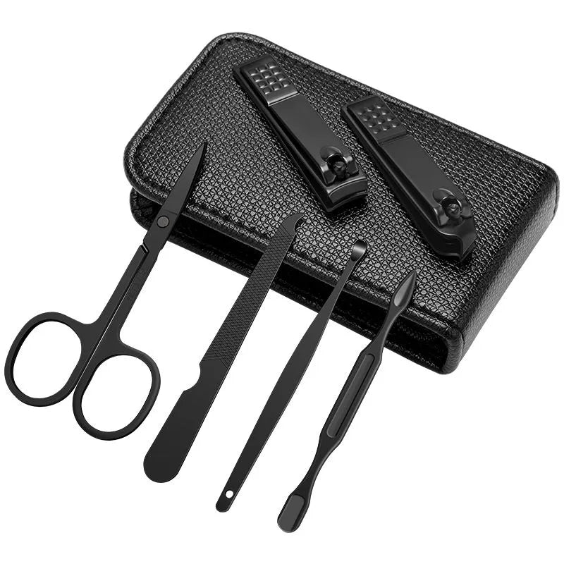 Elite 6-Piece Carbon Steel Manicure & Pedicure Set: Portable, Oxidant-Resistant Grooming Kit