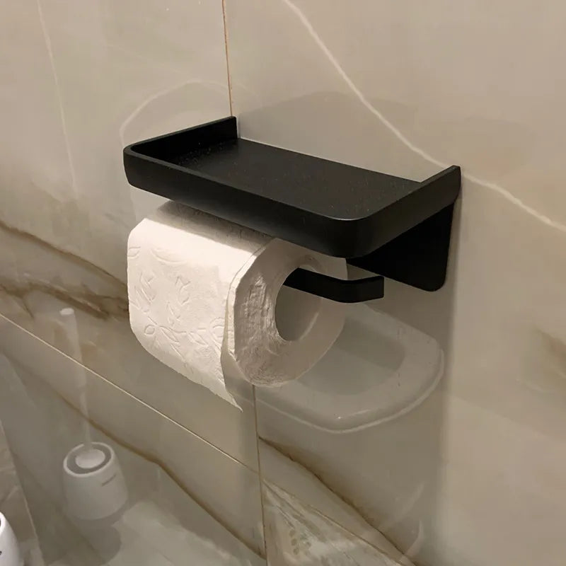 Elegant Aluminum Alloy & Stainless Steel Toilet Paper Holder - Wall Mount, Durable Bathroom Accessory with Multiple Style Options