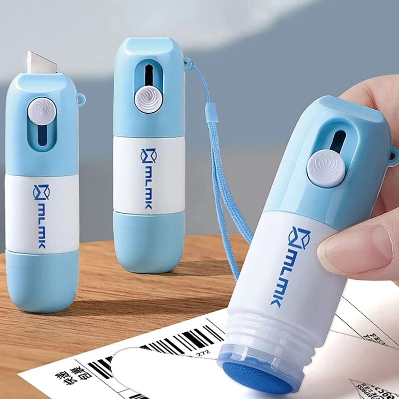 Multi-Purpose Thermal Paper Correction Fluid with Retractable Unboxing Knife for Privacy Protection and Efficient Package Opening