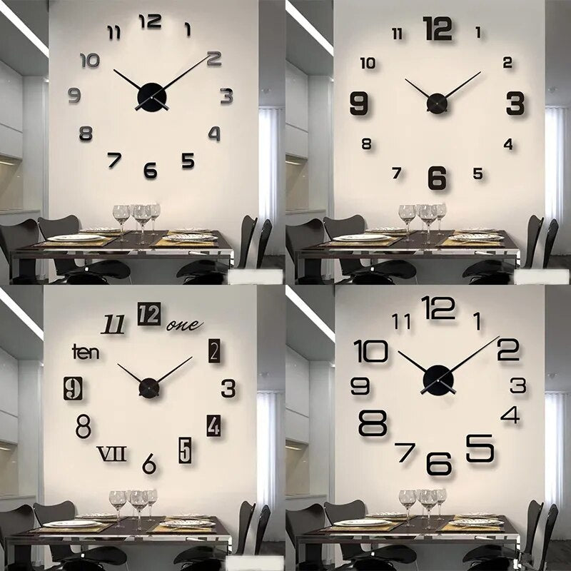 Modern Luminous 3D DIY Wall Clock: Elegant Frameless Design with Silent Movement - Perfect for Home & Office Decor