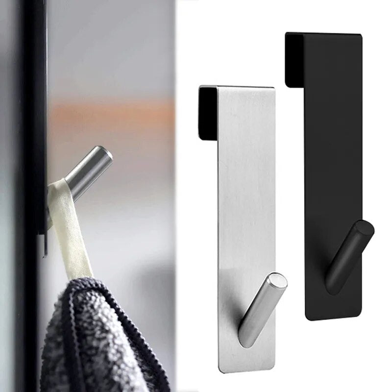 Premium Stainless Steel Towel Rack - Over Glass Door Hanger for Bathrobe & Clothes Storage