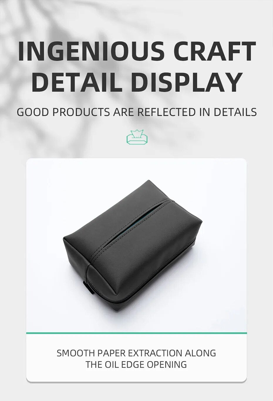 Luxury Nappa Leather Car Tissue Box Holder – Elegant & Durable Vehicle Accessory