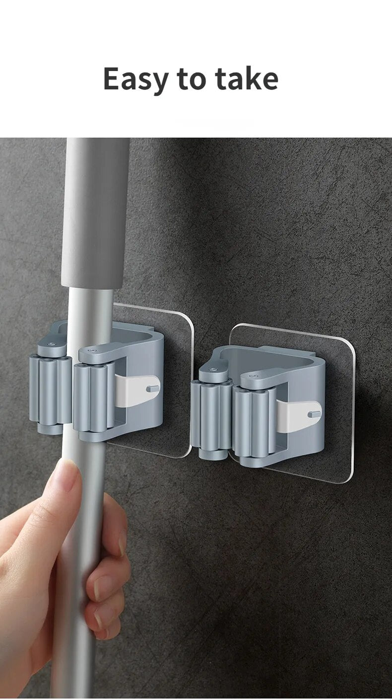 Durable and Space-Saving Wall-Mounted Mop and Broom Holder – Waterproof, High Bearing Capacity Cleaning Tool Organizer for Home & Kitchen
