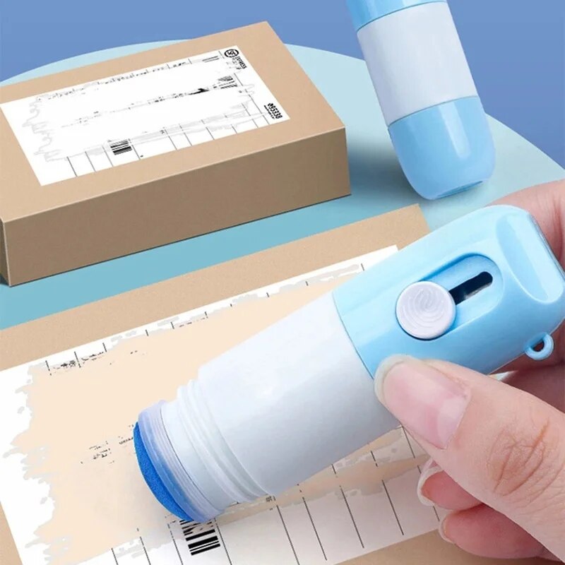 Multi-Purpose Thermal Paper Correction Fluid with Retractable Unboxing Knife for Privacy Protection and Efficient Package Opening