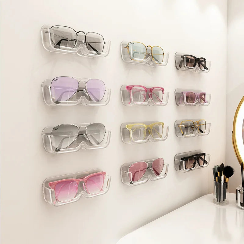 Premium Wall-Mounted Glasses Organizer – Sunglasses Storage Rack, No-Drill Installation, Secure Eyewear Holder