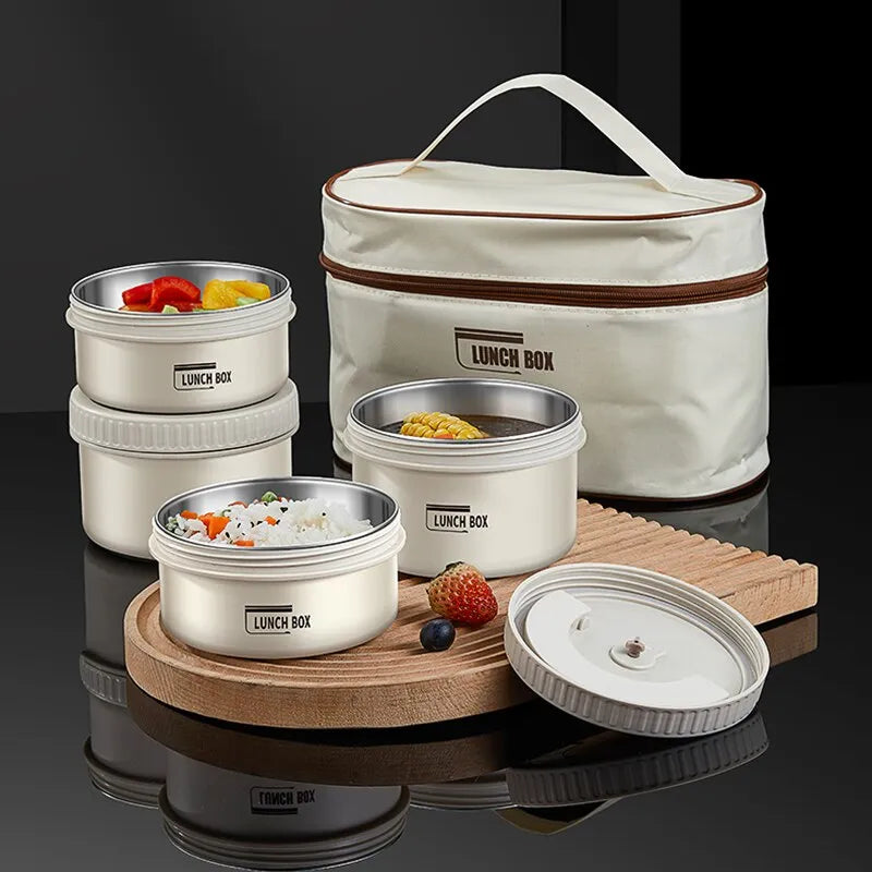 Premium Stainless Steel Insulated Bento Lunch Box - Leakproof, Stackable, and Portable Meal Container for Adults and Kids