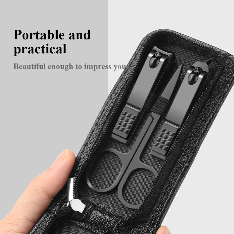 Elite 6-Piece Carbon Steel Manicure & Pedicure Set: Portable, Oxidant-Resistant Grooming Kit