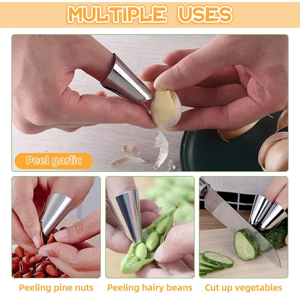 Ultimate Stainless Steel Finger Protector - Safety First Anti-Cut Guard for Efficient Vegetable Cutting & Kitchen Safety