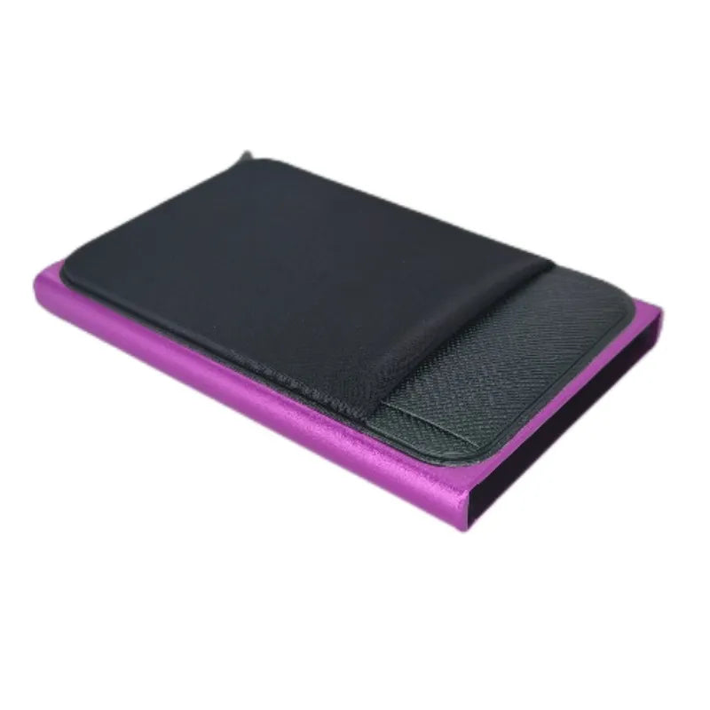 a purple Slim Aluminum RFID Wallet