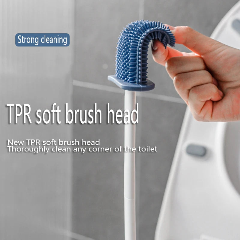 Close-up of the TPR soft brush head, emphasizing its dense, flexible bristles.