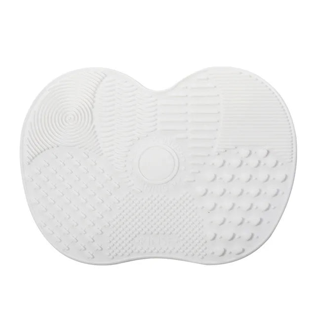white Silicone Makeup Brush Cleaner Pad – Eco-Friendly, Non-Toxic Cosmetic Brush Scrubber for Effective Cleaning