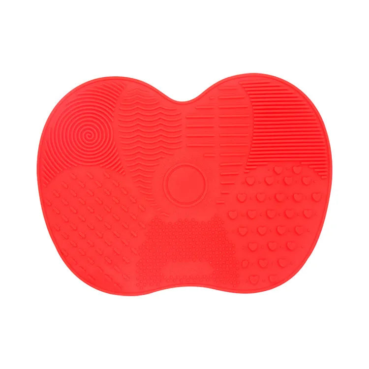 red Silicone Makeup Brush Cleaner Pad – Eco-Friendly, Non-Toxic Cosmetic Brush Scrubber for Effective Cleaning