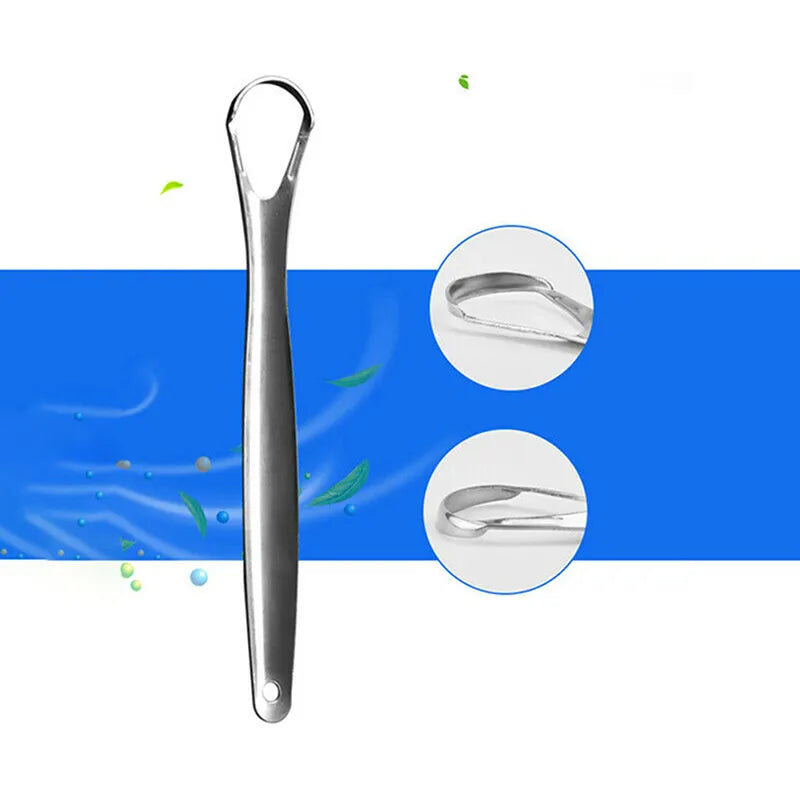 Premium Stainless Steel Tongue Cleaner for Fresh Breath & Oral Hygiene - Durable, Ergonomic Metal Tongue Scraper for Adults & Kids"