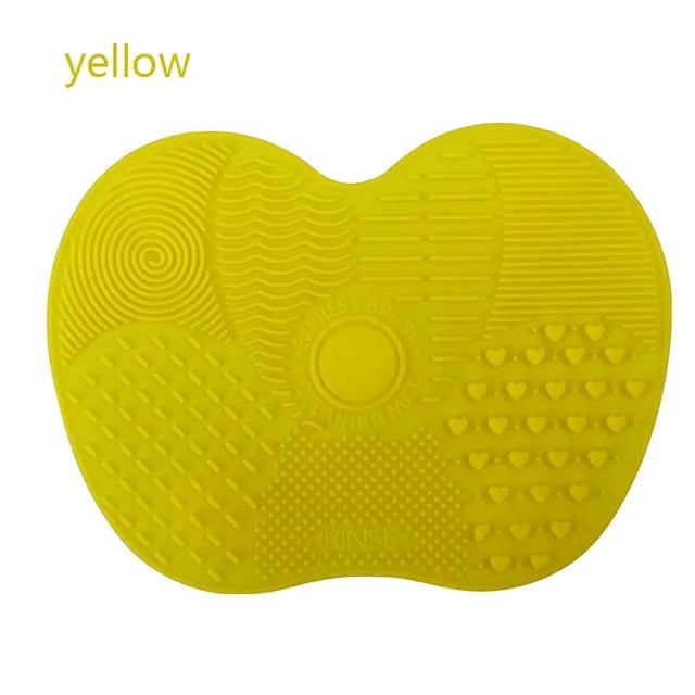 yellow Silicone Makeup Brush Cleaner Pad – Eco-Friendly, Non-Toxic Cosmetic Brush Scrubber for Effective Cleaning