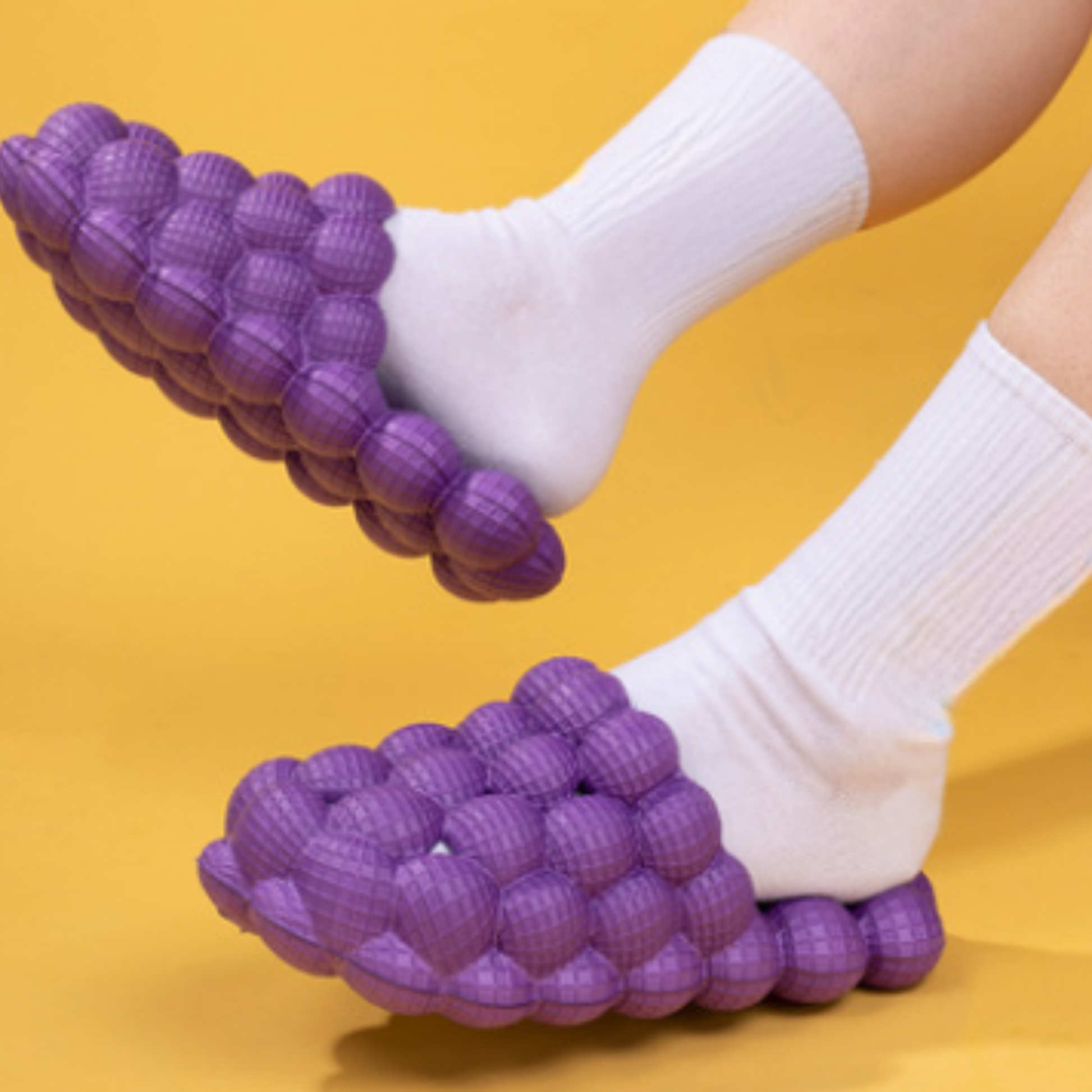 purple bubble sandals