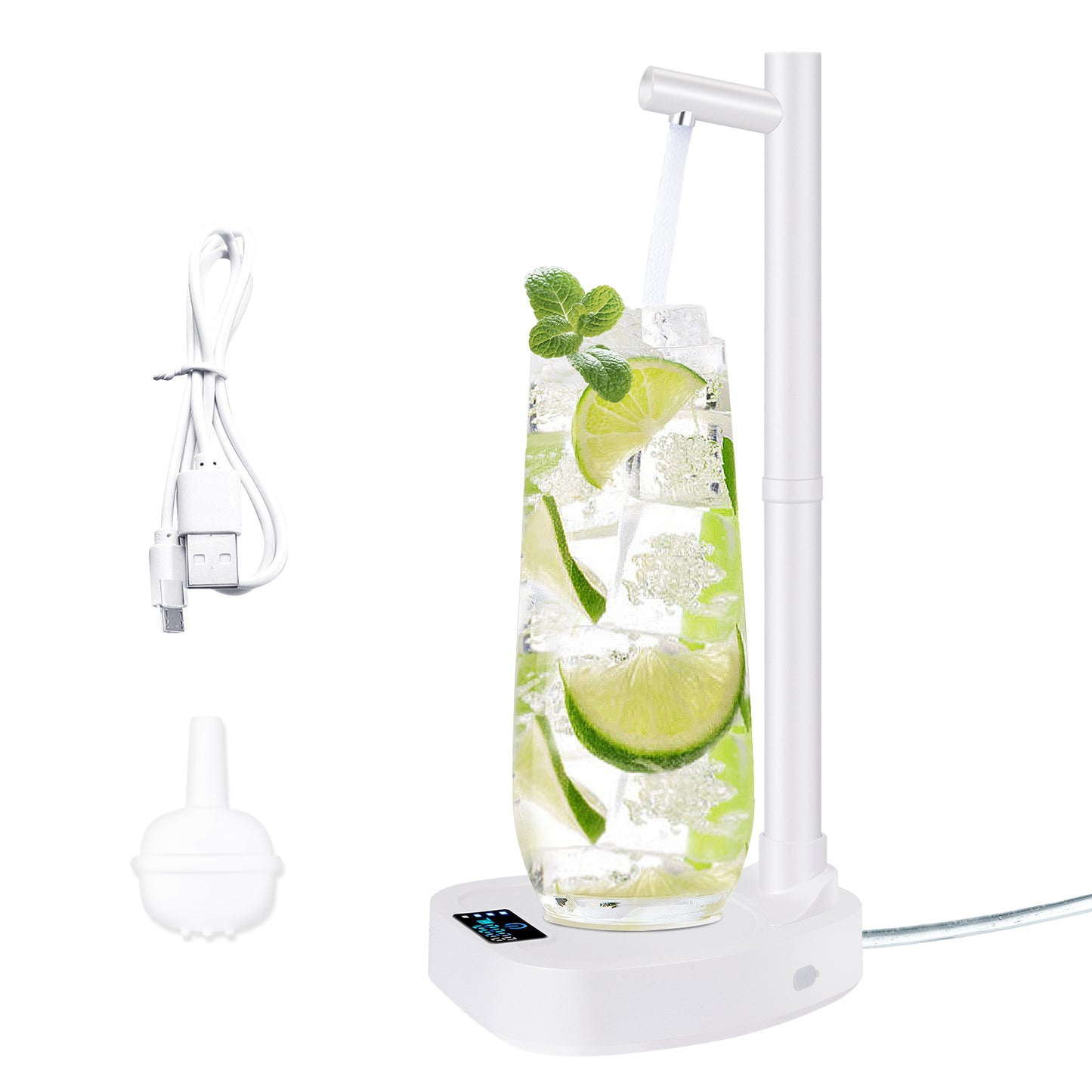 Smart Automatic Desktop Water Dispenser: Rechargeable, Portable, with Extended Tube and Stand for Easy Bottle Refills
